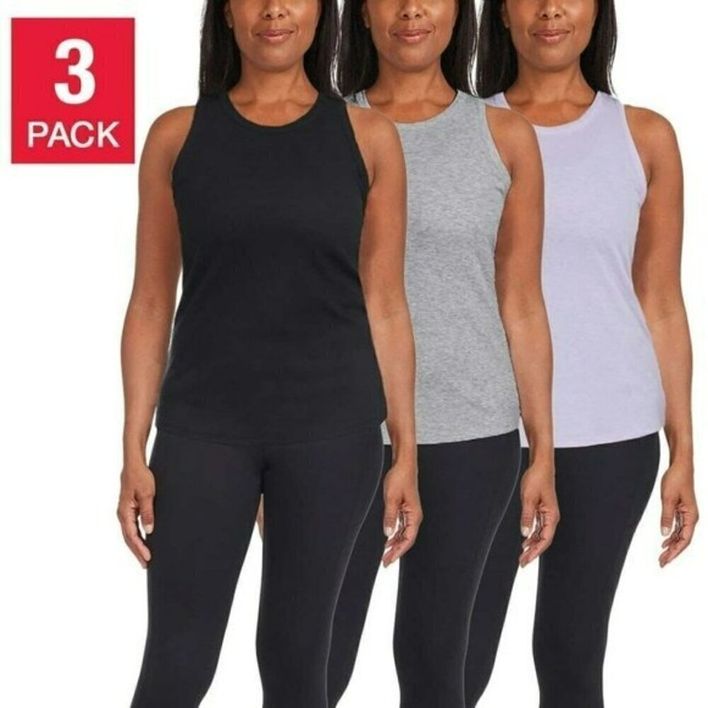 NWT Danskin Women's 3-pack Soft Ribbed Active Top Racerback Tank